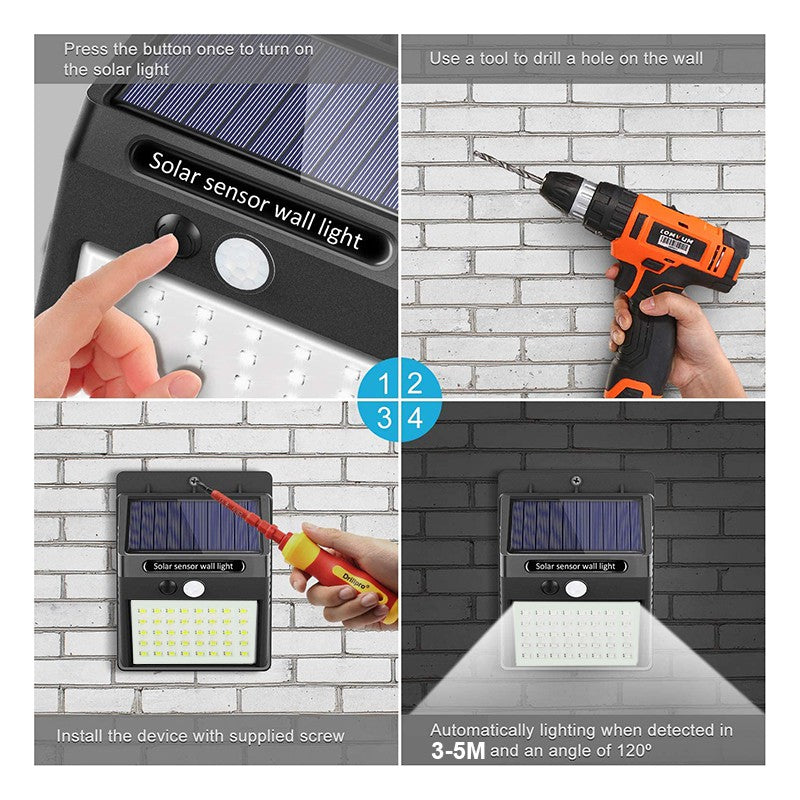 PACK DE 3 FOCOS SOLARES SENSOR LED-30 "Lumenix"