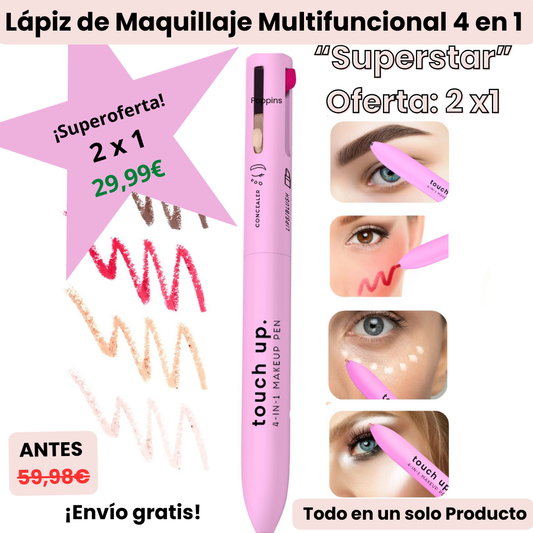 Lápiz de Maquillaje Multifuncional 4 en 1 "Superstar" - ¡Oferta 2 x 1!