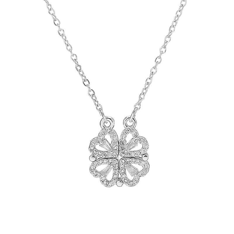 Collar de trébol de cuatro hojas en forma de corazón MagicHeart